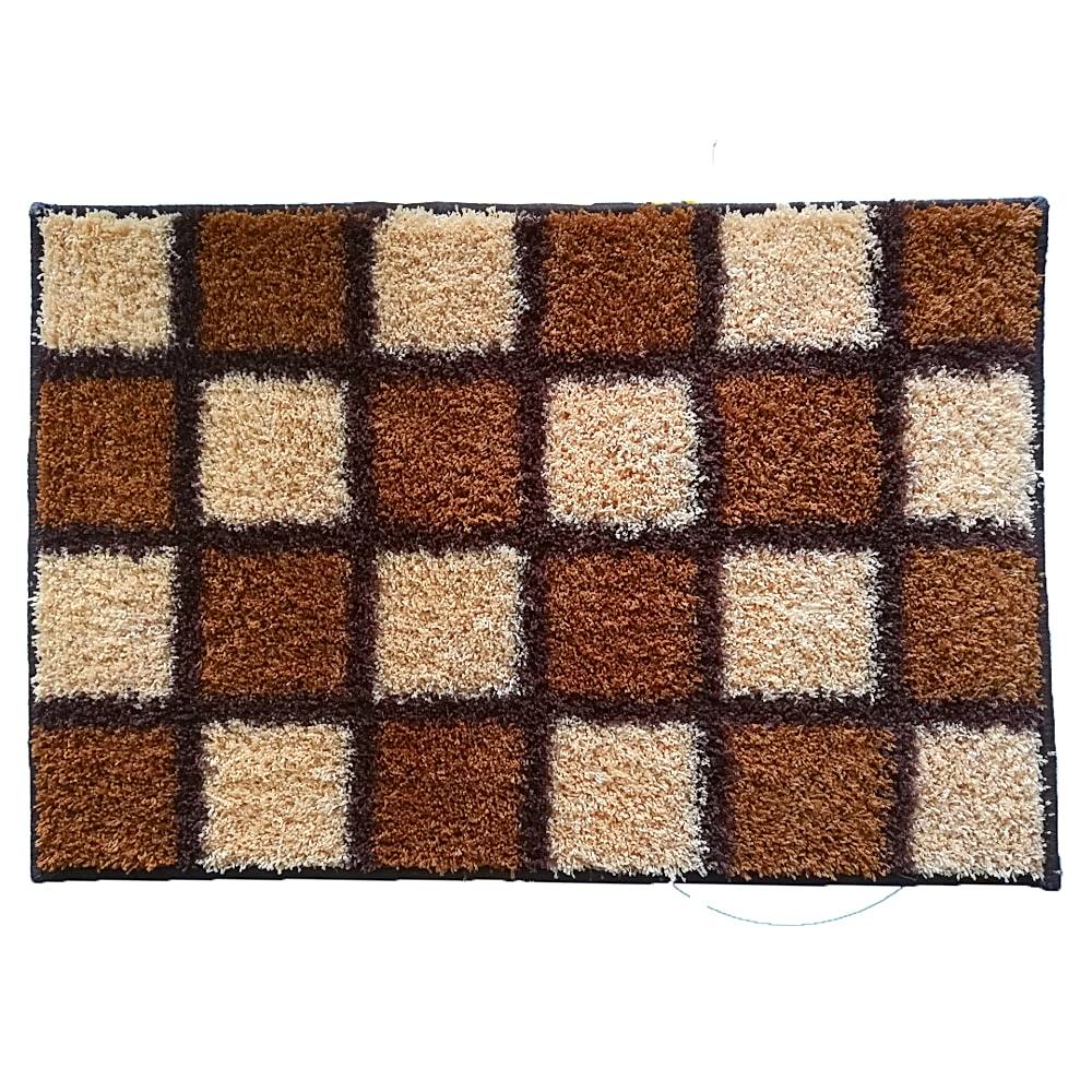 Athom Living Micro Printed Bath Mat (09) - 38 X 58cm - Brown