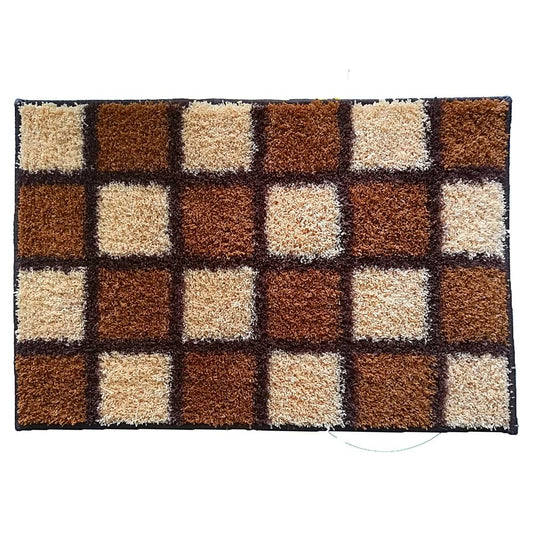 Athom Living Micro Printed Bath Mat (09) - 38 X 58cm - Brown
