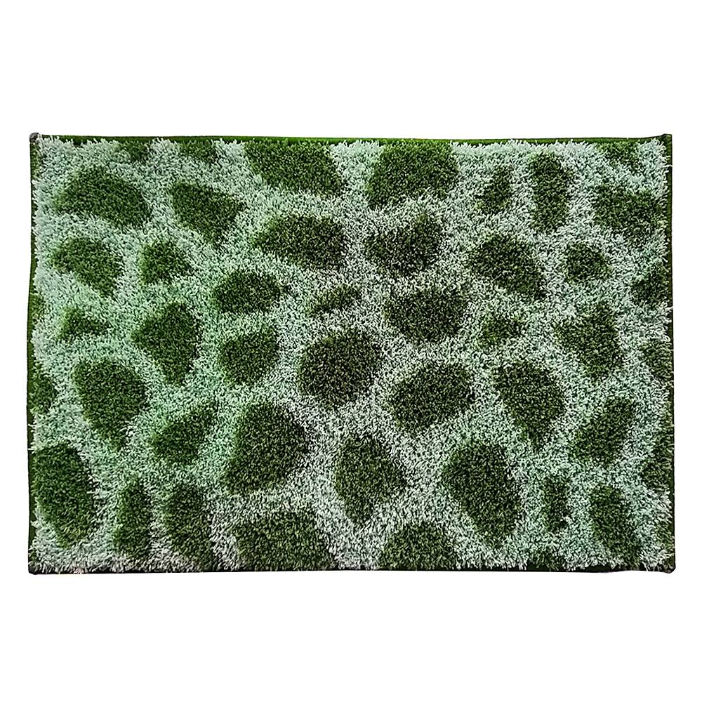 Athom Living Micro Printed Bath Mat (17) - 38 X 58cm - Green