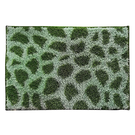 Athom Living Micro Printed Bath Mat (17) - 38 X 58cm - Green