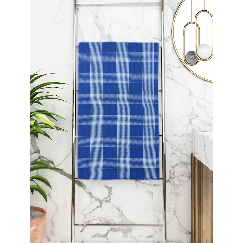 Athom Living Star Checks Bath Towel Blue -75x150 cm - 1 U