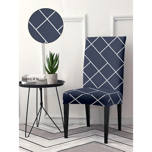 Cortina Polyester Dining Chair Cover (Grey) - Geometric - 1 U