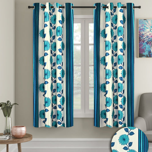 Cortina Stripe Window Curtain - Blue - 1 U