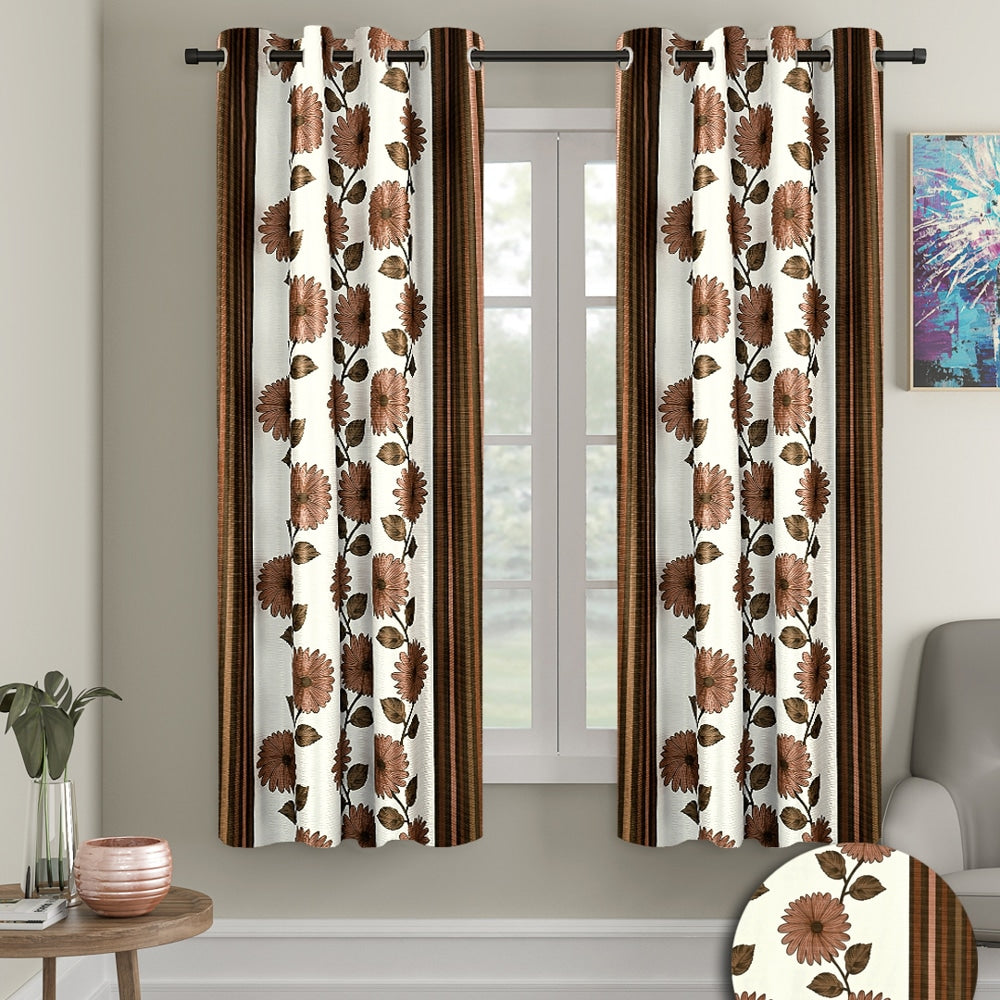 Cortina Stripe Window Curtain - Coffee - 1 U
