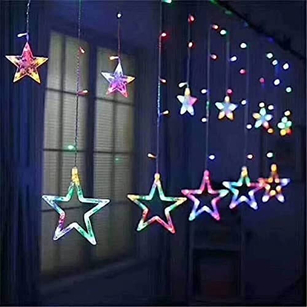 DesiDiya 12 Curtain Star Lights (Multicolor) - 1 Unit