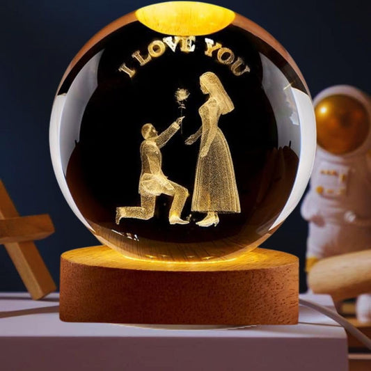 DesiDiya 3D Crystal Love You Lamp For Couples - 1 Unit