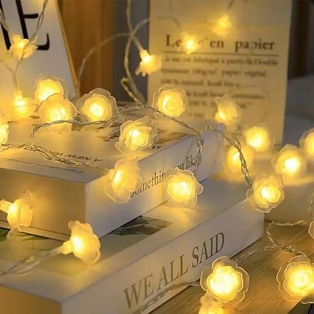 DesiDiya Rose Flower 14 LED string Light (Warm White) - 3 Mtr - 1 Unit