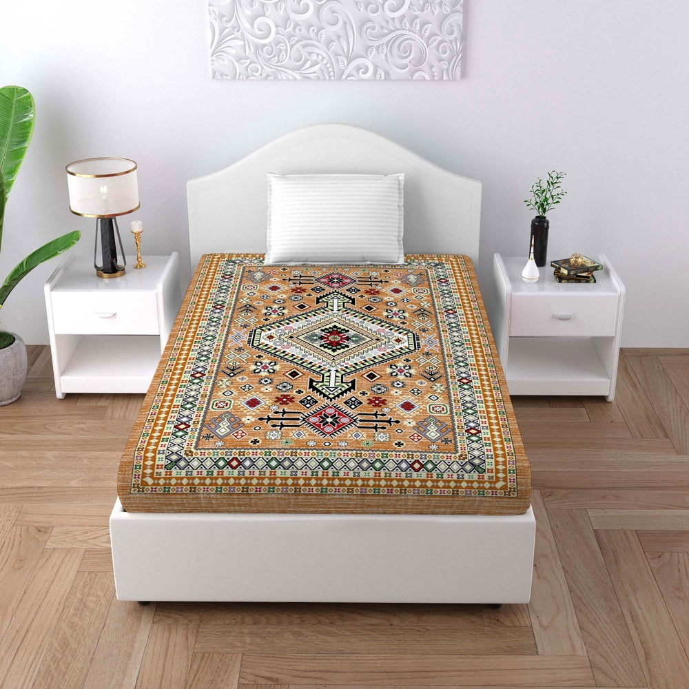 Elegant Weavers Blocks Pattern Single Bedsheet - 120 GSM - 1 U