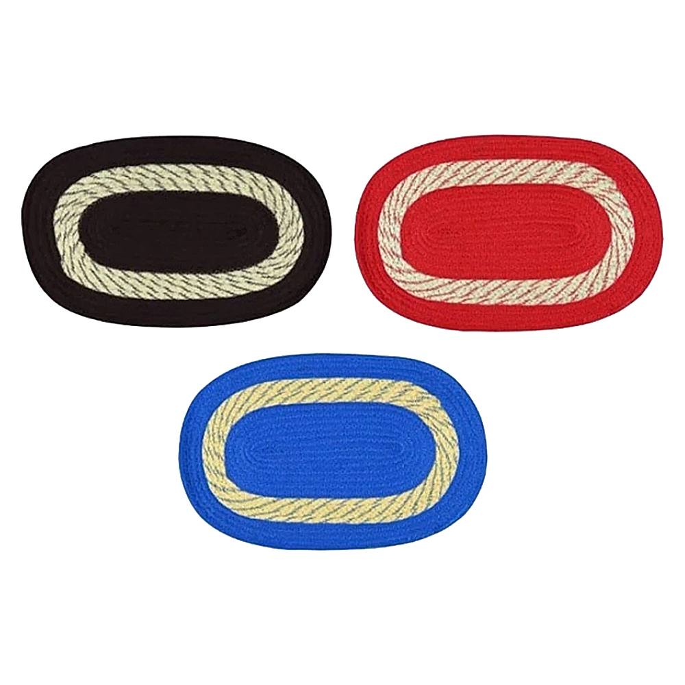 Elegant Weavers Eden Oval Mat - 33x53 cm (Assorted) Pack of 3 - 3 U
