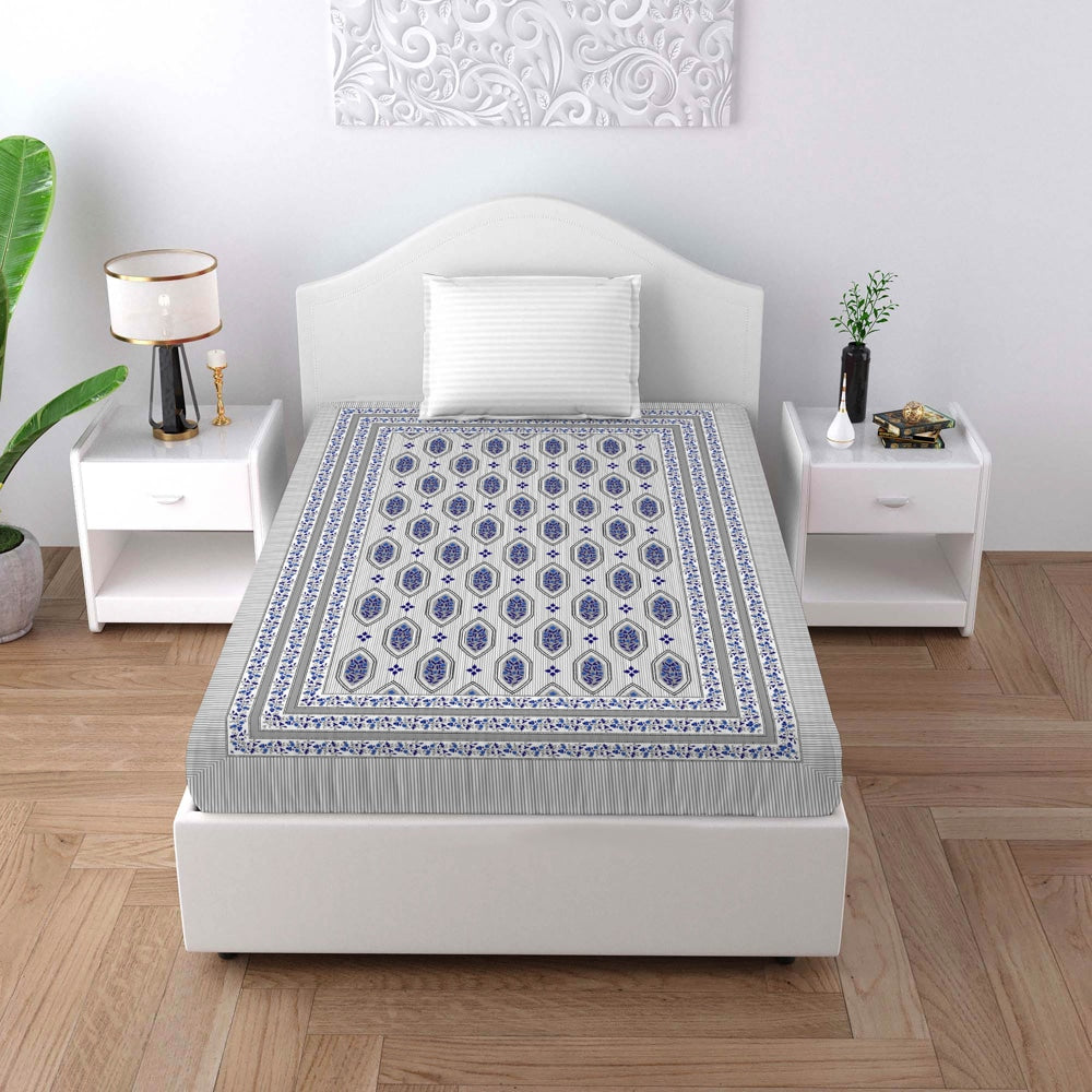 Elegant Weavers Jaipuri Pattern Single Bedsheet - 120 GSM - 1 U