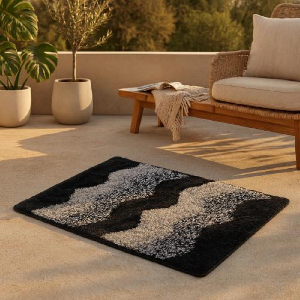Elegant Weavers Marble Bathmat - Black Grey (40x60 cm) - 1 U