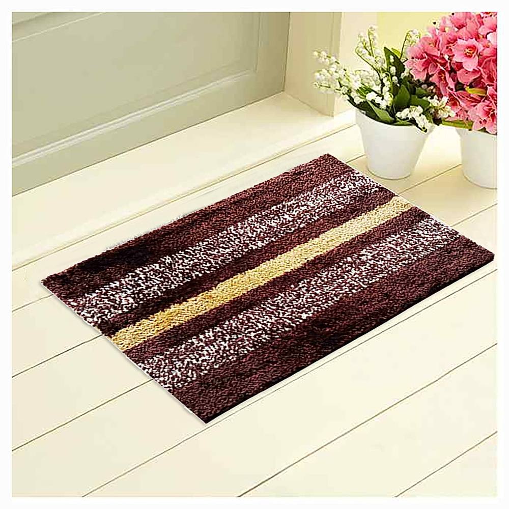 Elegant Weavers Stripe Bathmat (Brown) - 40x60 cm - 1 U