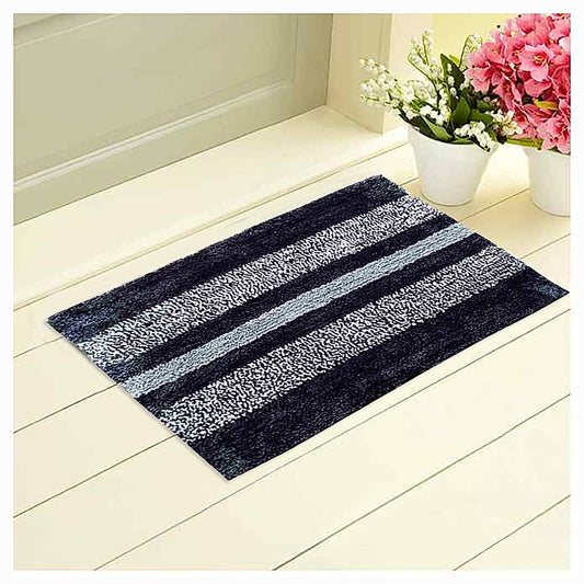 Elegant Weavers Stripe Bathmat (Grey) - 40x60 cm - 1 U