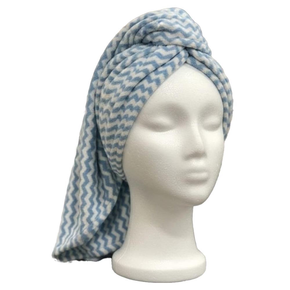 EW Hair Wrap Absorbent Towel for Hair-Drying - Blue - 25x65 cm - 1 U