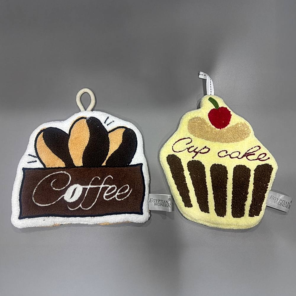 EW Kitchen Hand Towel - Coffee Crown & Cup cake ( Pack of 2) - 1 U