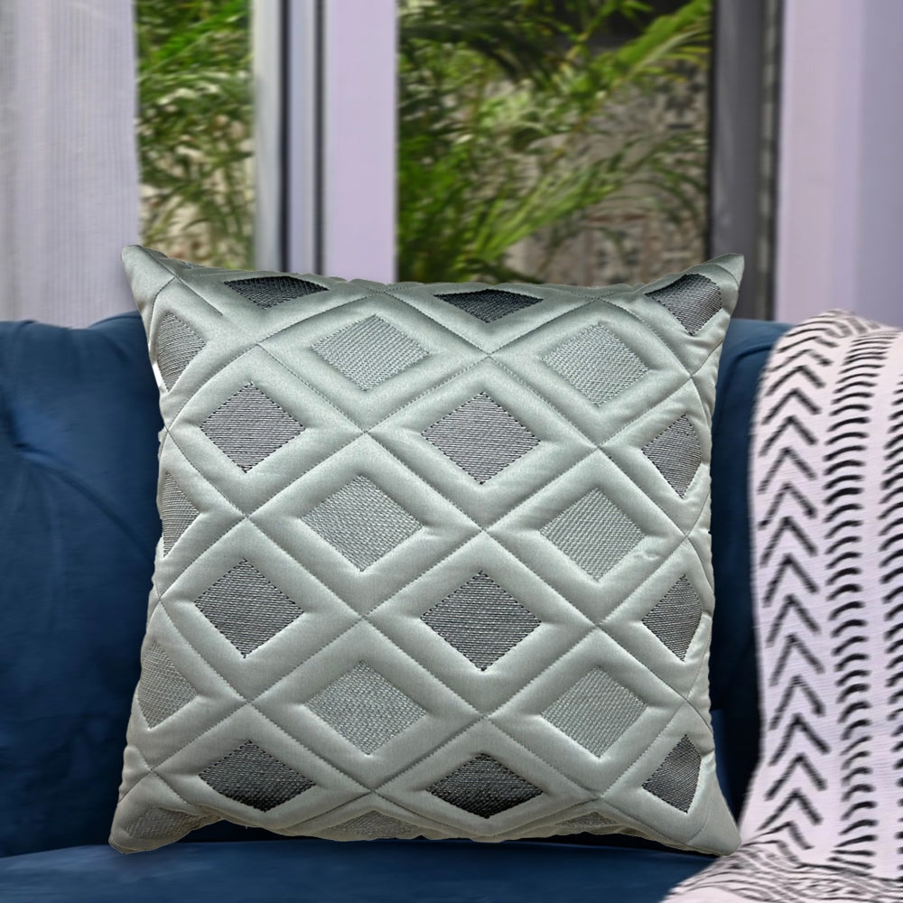 Fabrique Diamond Geometrical Cushion Cover (Grey) - 40x40 cm - 1 U