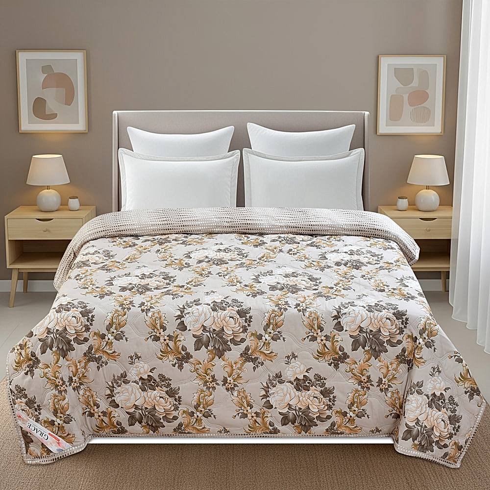 GoHome Alaxia Joy Double Comforter CDB02 (Beige) 7 x 6.5 ft - 1 U