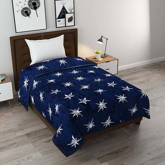 GoHome Prestige Flannel Single Blanket FBS01 (Blue) - 7 x 4.75 ft - 1 U