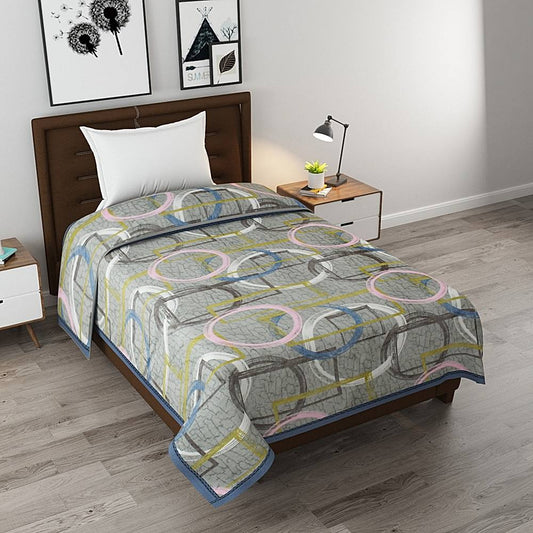 GoHome Prestige Flannel Single Blanket FBS04 (Grey) 7 x 4.75 ft - 1 U