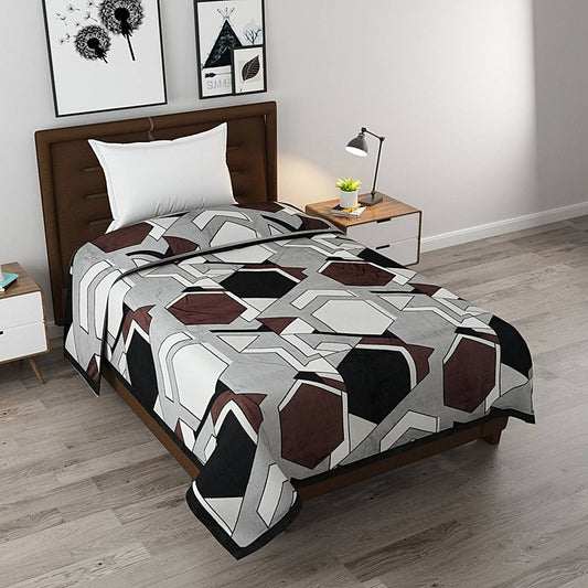 GoHome Prestige Flannel Single Blanket FBS07 (Multicolour) - 7 x 4.75 ft - 1 U