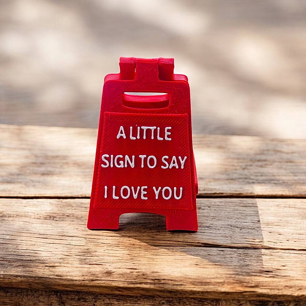 House Of Festivals 3D Printed Love Caution Sign - (Red) - 1 Unit
