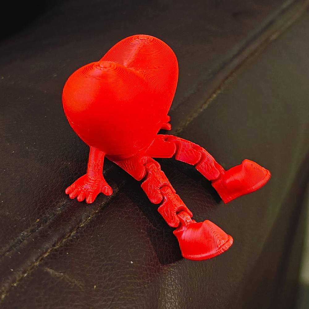 House Of Festivals 3D Printed Love Heart Sitting - (Red) - 1 Unit