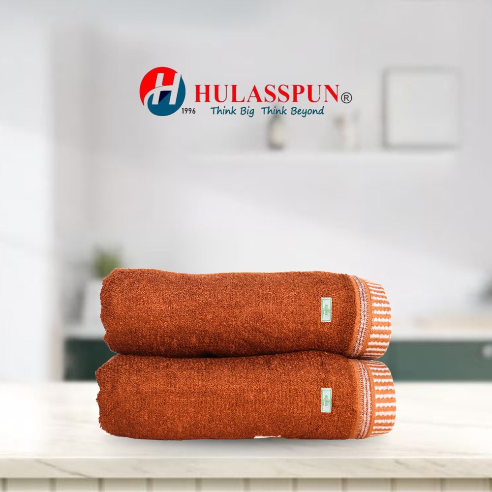 Hulasspun Green Bamboo Hand Towel GSM 420 - 40x60 cm (Metallic brown) Set of 2 - 1 U