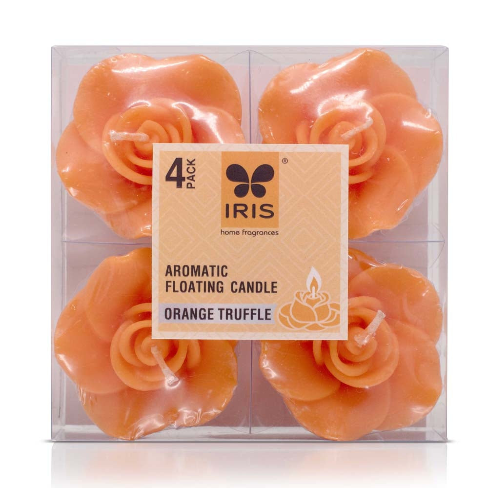 Iris Floater Candle - Orange Truffle - 4 U