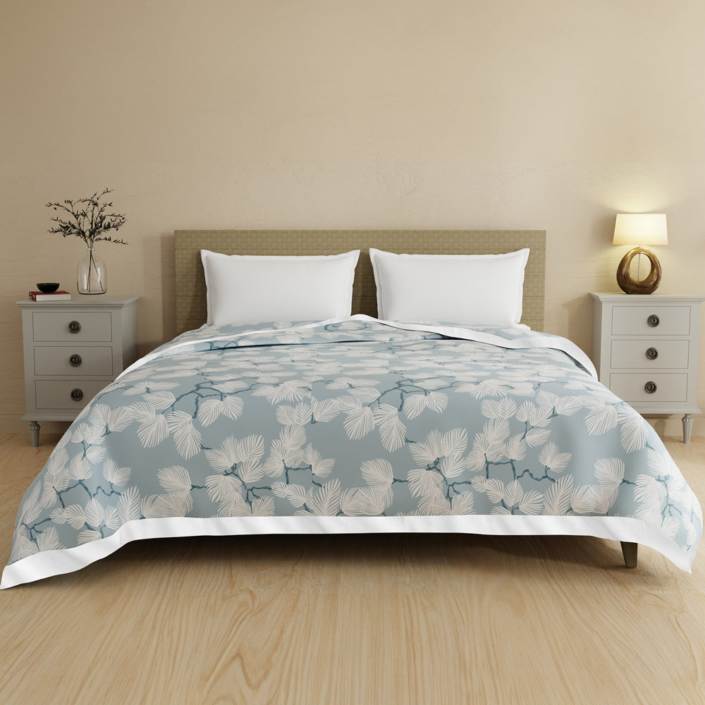 Layers Bloom Double Dohar (Blue & White) - 240 X 220 cm - 1 Unit