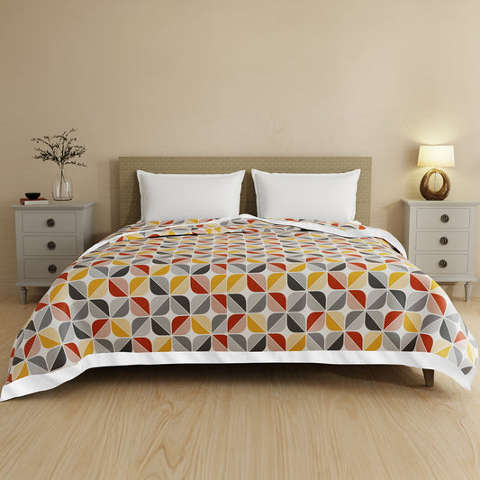 Layers Bloom Double Dohar (Grey & Yellow) - 240 X 220 cm - 1 Unit