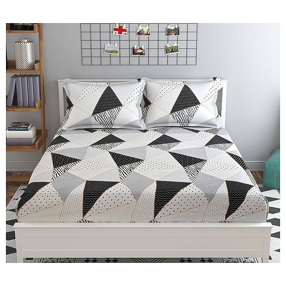 Mafatlal Plush Double Bedsheet 140 TC (01) - Floral - 274 x 274 cm