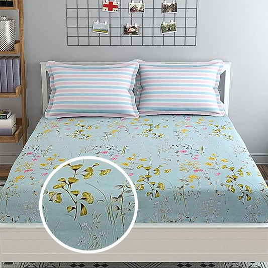 Mafatlal Plush Double Bedsheet 140 TC (03) - Floral - 274 x 274 cm