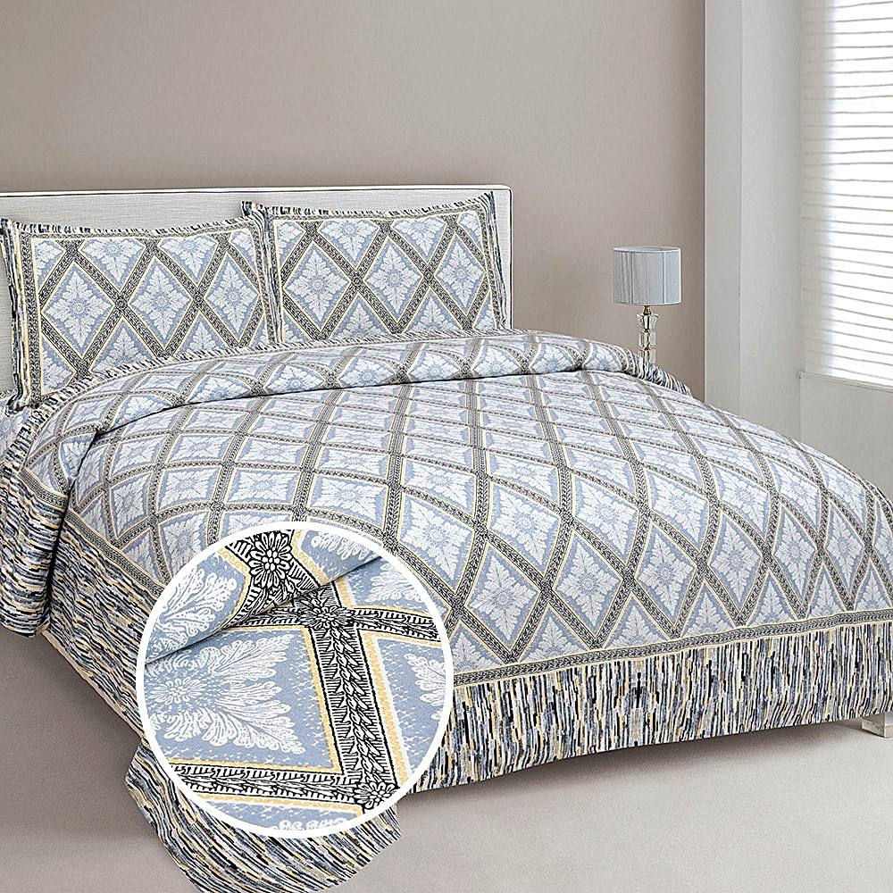 Mafatlal Upvan Double Bedsheet (414B) 144 TC - Floral - 236 x 274 cm