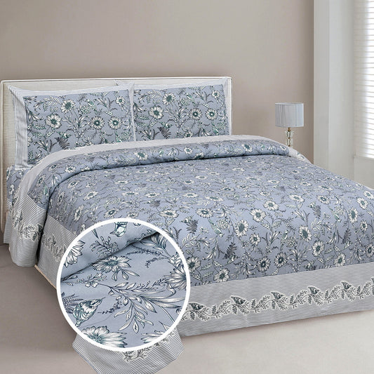 Mafatlal Upvan Double Bedsheet (418A) 144 TC - Floral - 236 x 274 cm