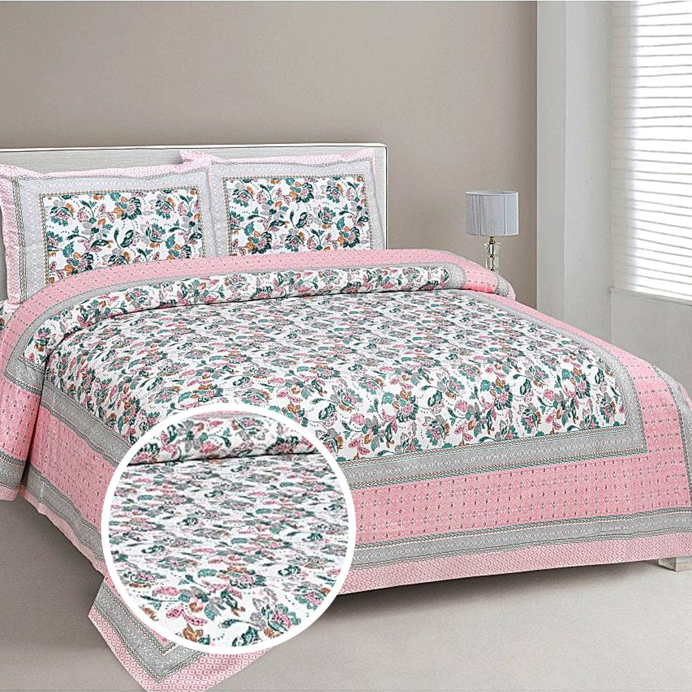 Mafatlal Upvan Double Bedsheet 425A 144 TC - Floral - 236 x 274 cm