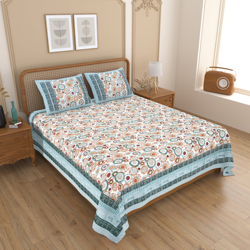 Mafatlal Upvan King Double Bedsheet - HFBSUP001 (Floral) 236x274 cm - 1 Unit