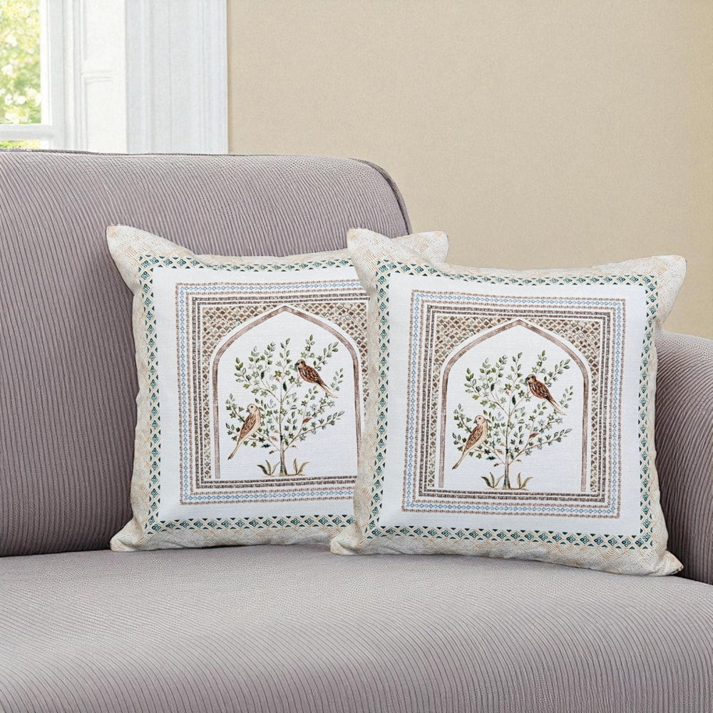 MHF Abstract Empire Cushion Cover 02 (Brown) 40 x 40 cm - Set of 2 - 1 Unit
