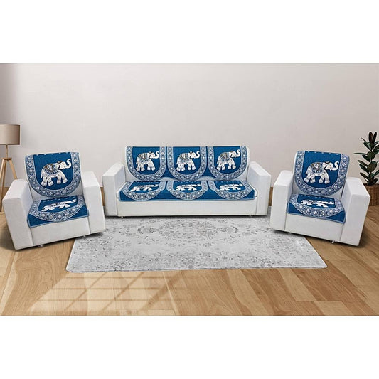 MHF Elephant Sofa Cover 01 (Aqua) 5 Seater - 1 Unit