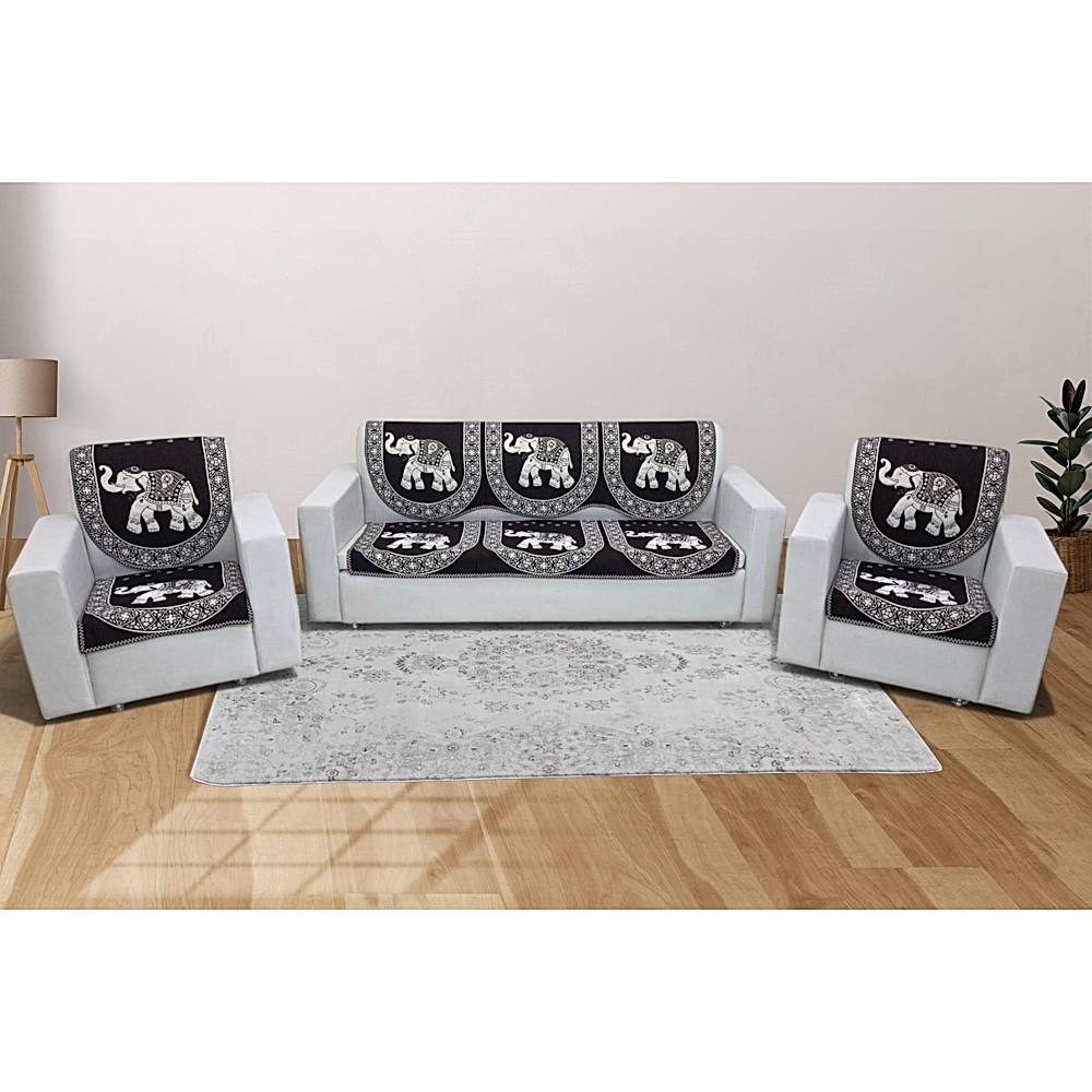 MHF Elephant Sofa Cover 02 (Brown) 5 Seater - 1 Unit