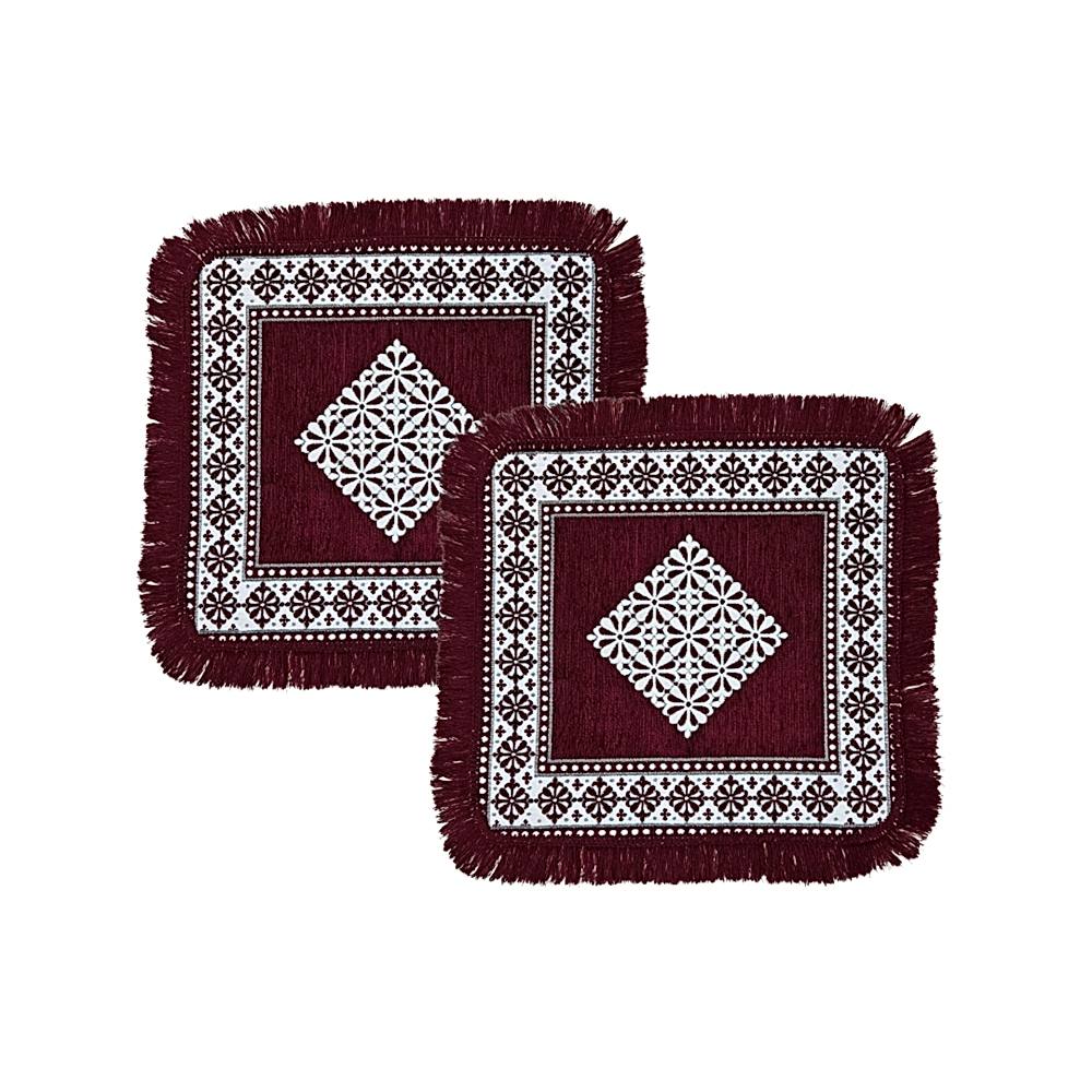 MHF Surya Geometric Aasan Mat 03 (Maroon) 56 x 56 cm - 1 Unit