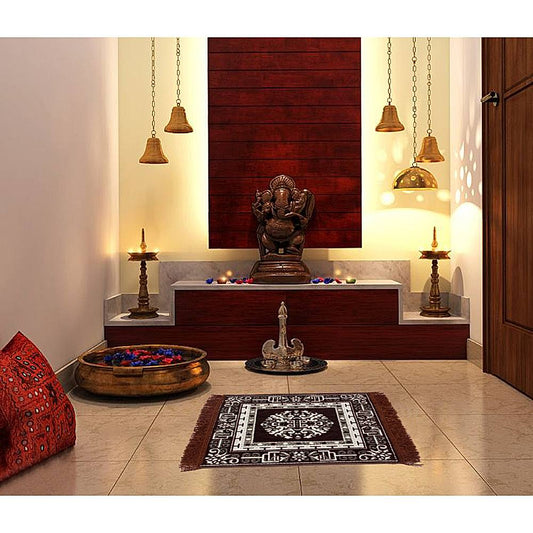 MHF Velvet Polyester Aasan Mat - Brown - 1 U