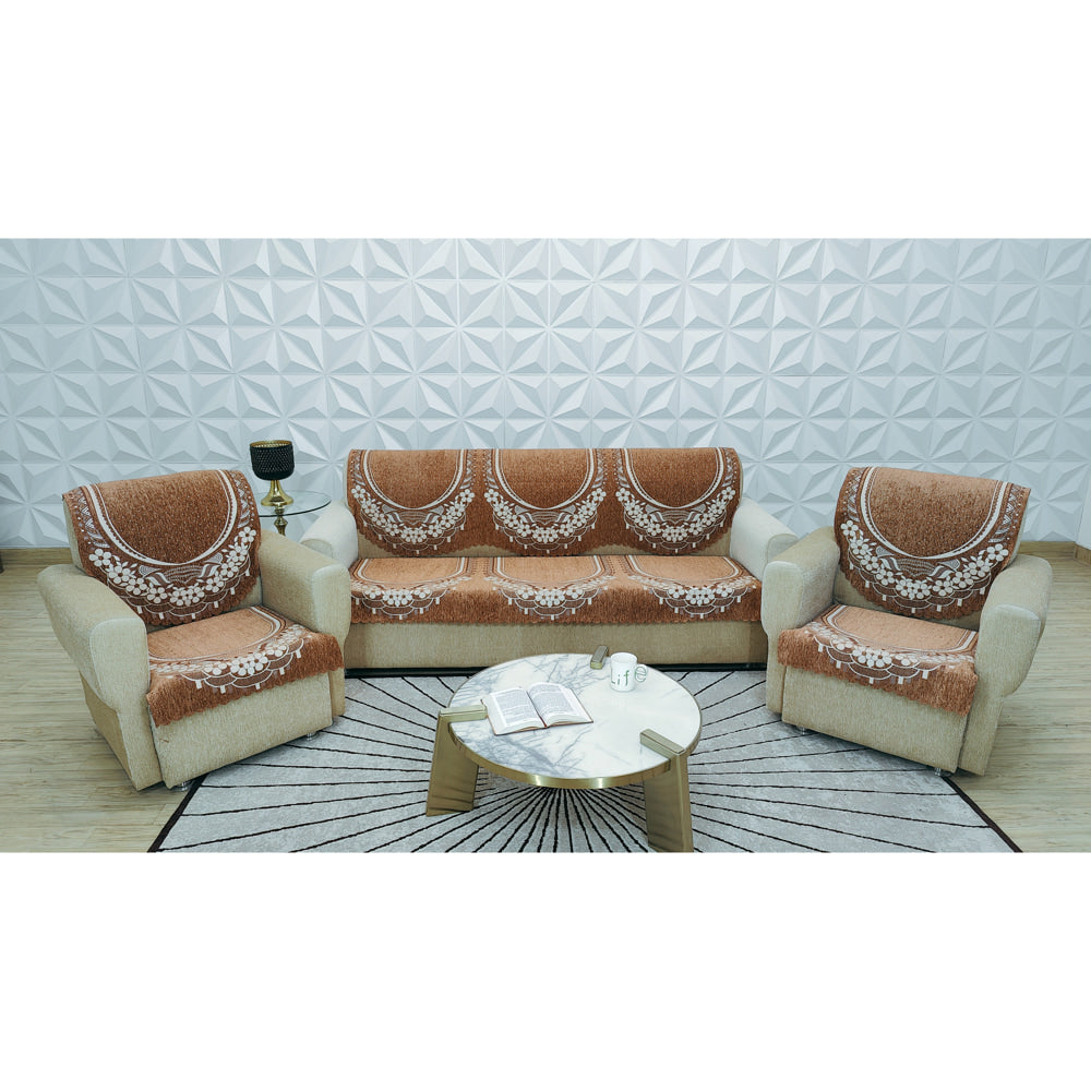 MHF Venue Ultrasonic Sofa Cover 05 (Tabbaco) 5 Seater - 1 Unit
