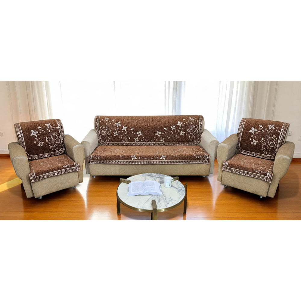 MHF Venue Ultrasonic Sofa Cover 08 (Tabbaco) 5 Seater - 1 Unit