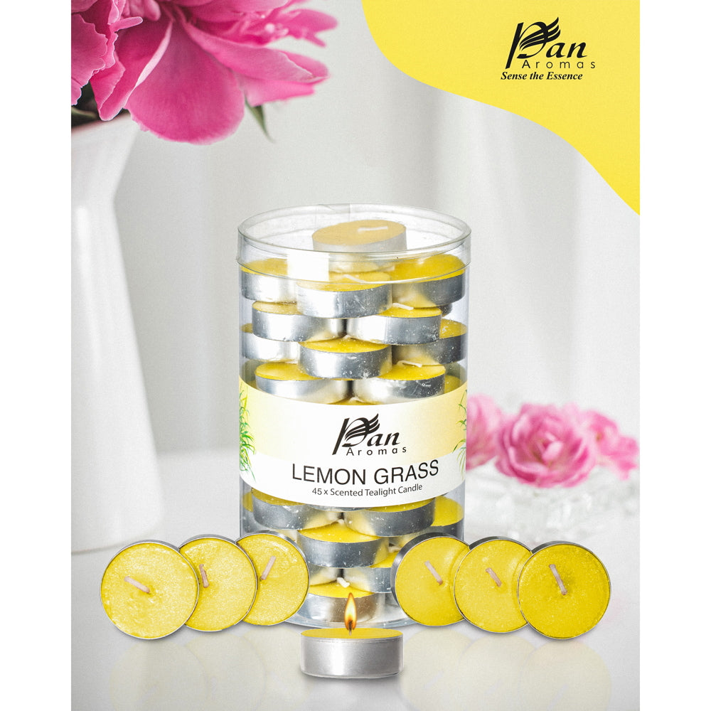 Pan Aromas Scented Tealight Candle Lemon Grass - 45 U