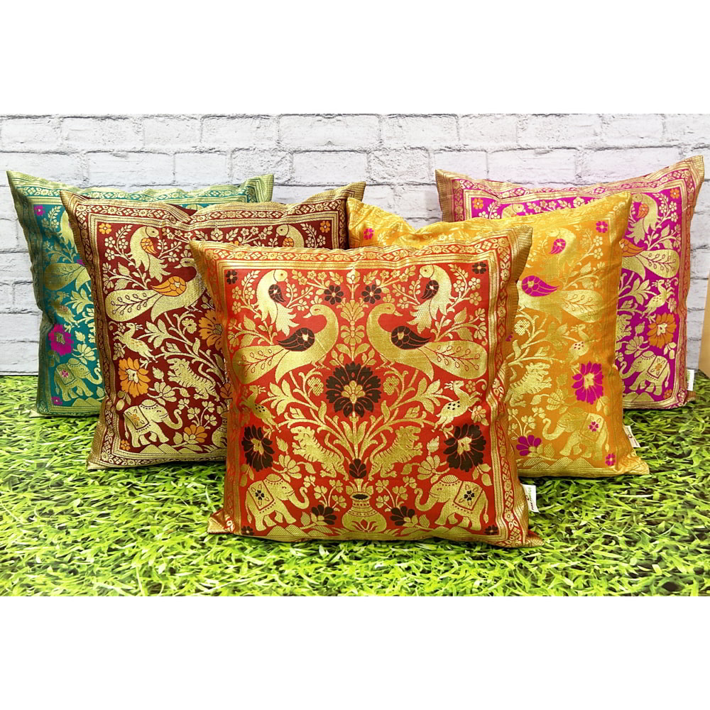 Pink Parrot Polyester Cushion Cover (D11) - 40X40cm - 5 Units - 1 U