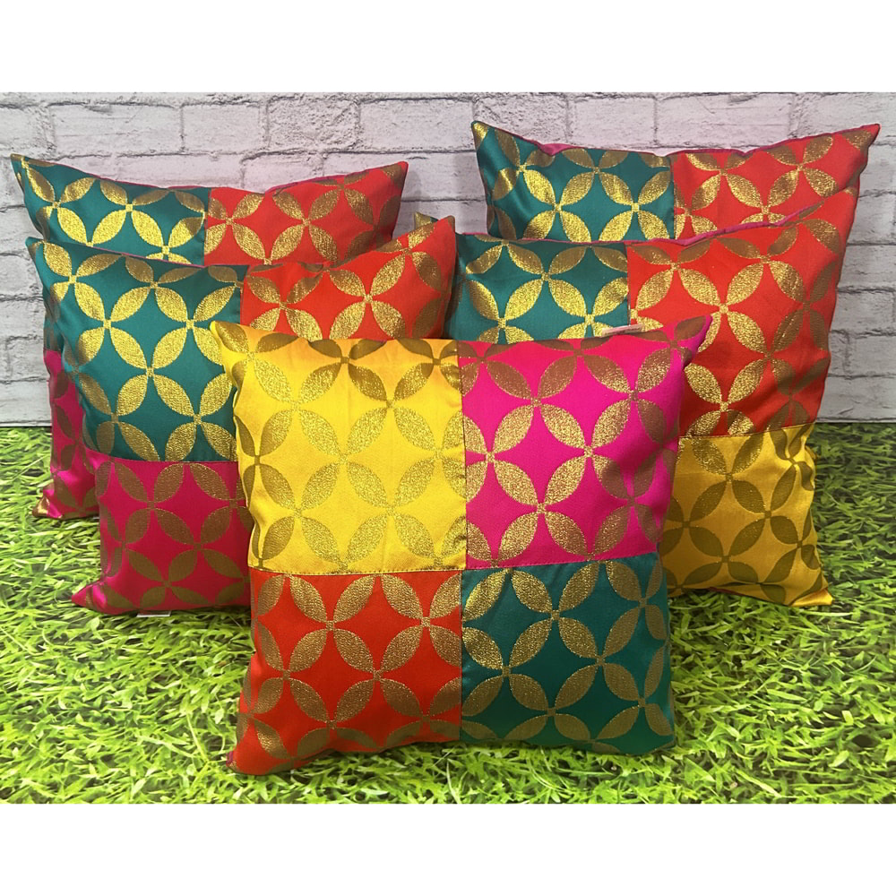 Pink Parrot Polyester Cushion Cover (D8) - 40X40cm - 5 Units - 1 U