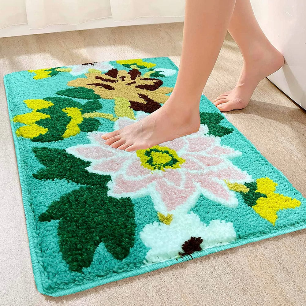 Roseate Nature Microfibre Bath Mat (P1) - Peacock - 40 x 60 cm