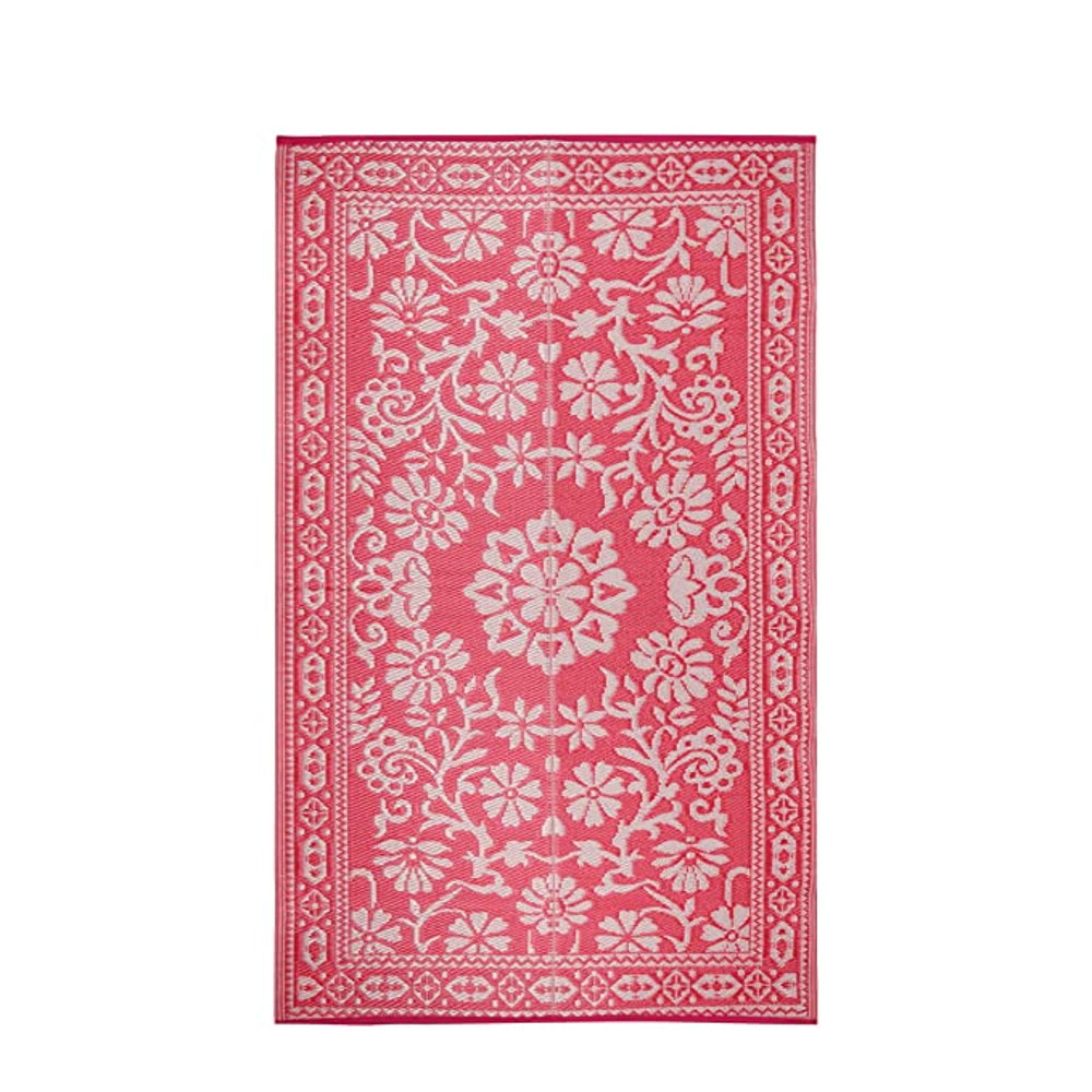 Sapana Plastic Folding Mat (Chatai): Strawberry Pink - 4X6 Feet - 4 x 6 ft