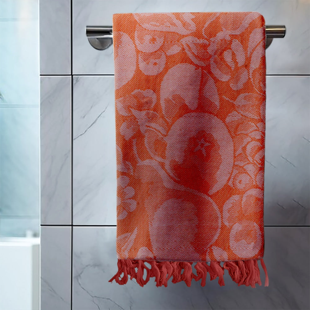 Sheetal World Bath Towel Jacquard-3060 210 GSM Orange - 1 U