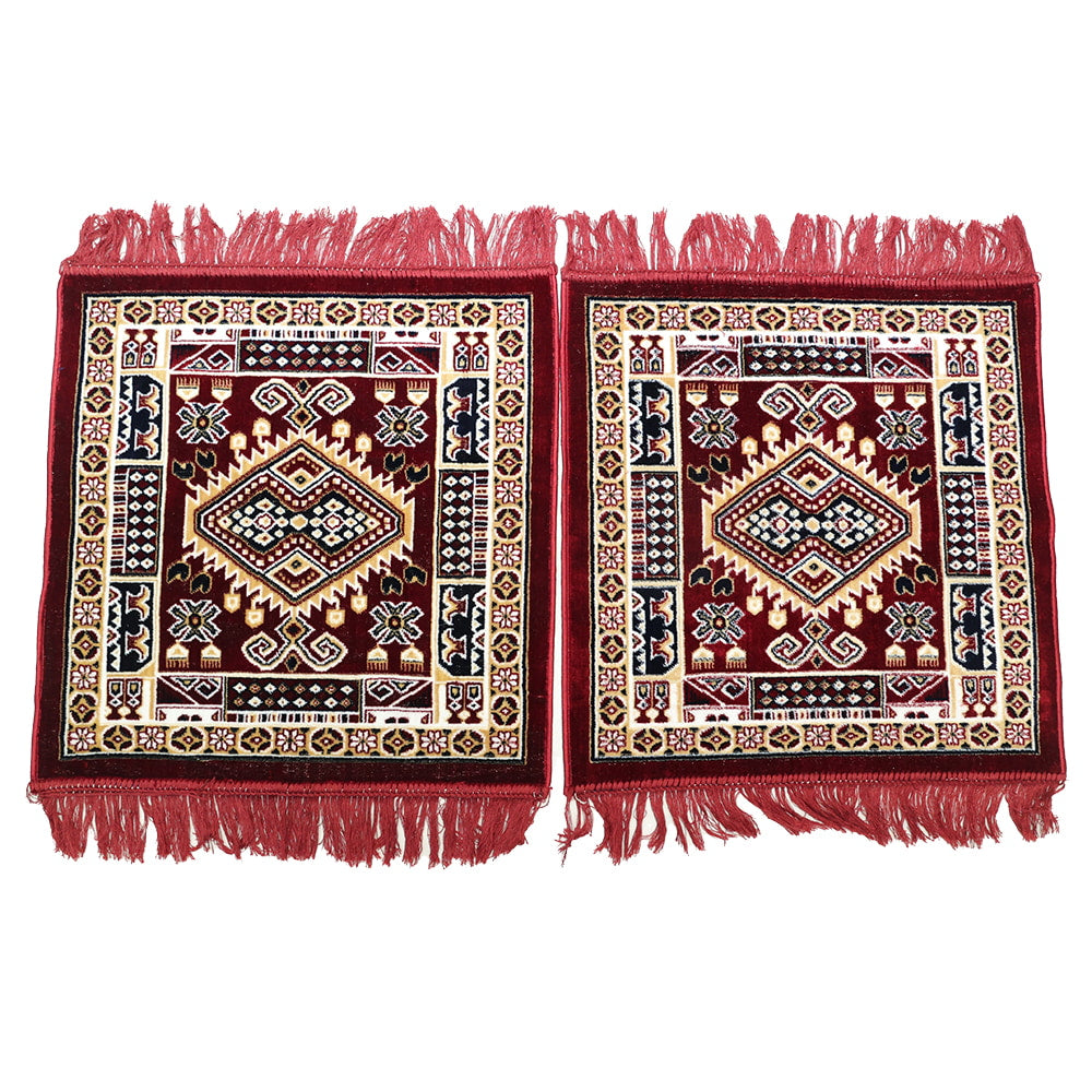 Sheetal World Floor Mat 1919 Aasan Mat (Maroon - D1) 48x48 cm - Set Of 2 - 2 U